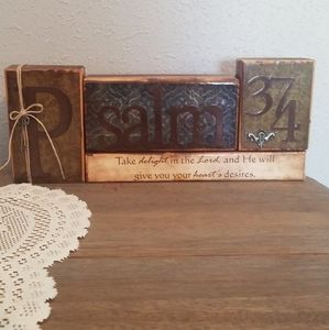 4 piece scripture wooded block